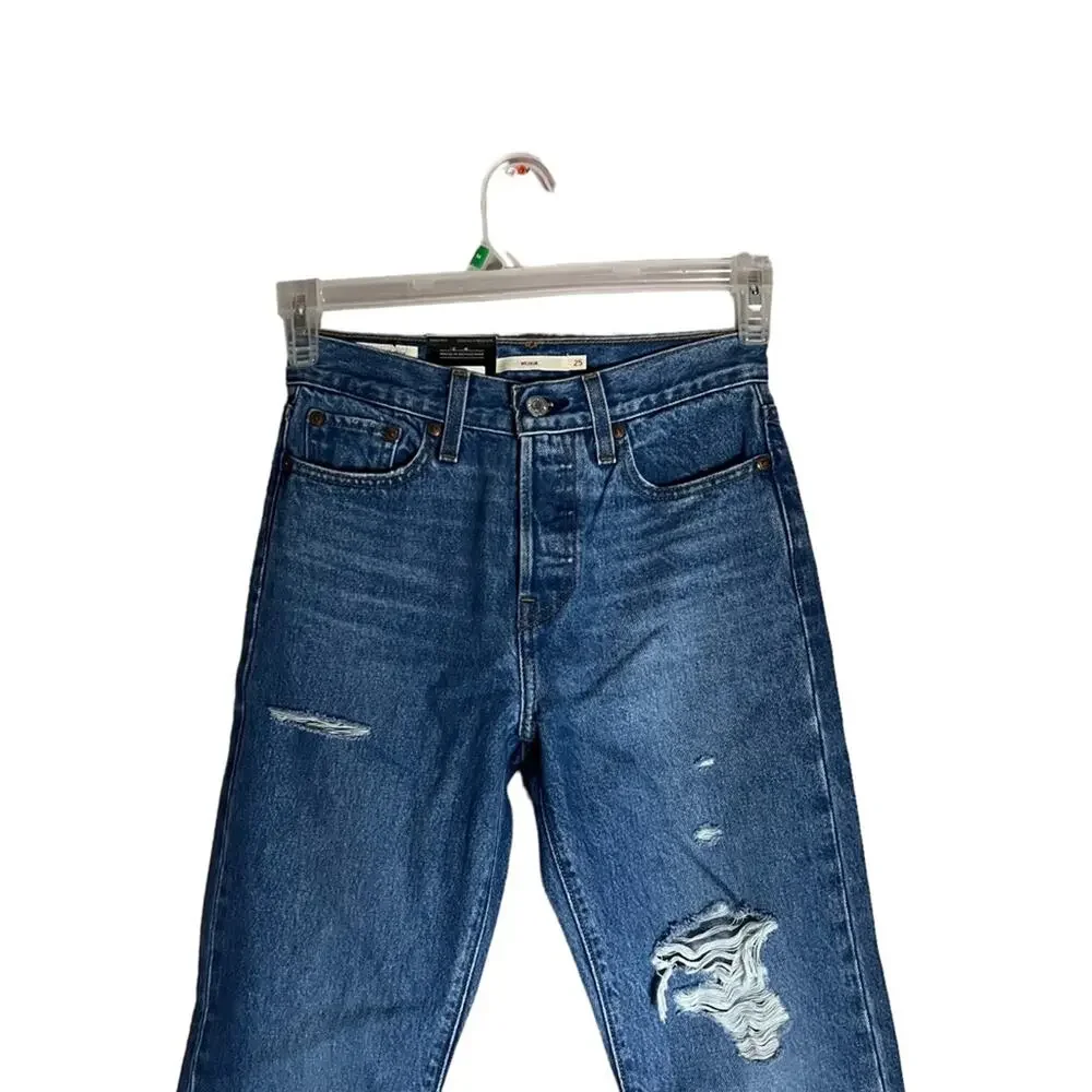 Levis Wedgie Straight Ripped Knee Jeans sz 25 - Picture 3 of 11